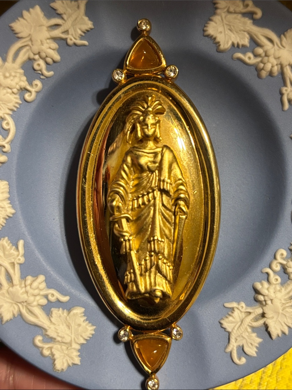 Ann Hand Gold-Tone Liberty Freedom Brooch with Accents